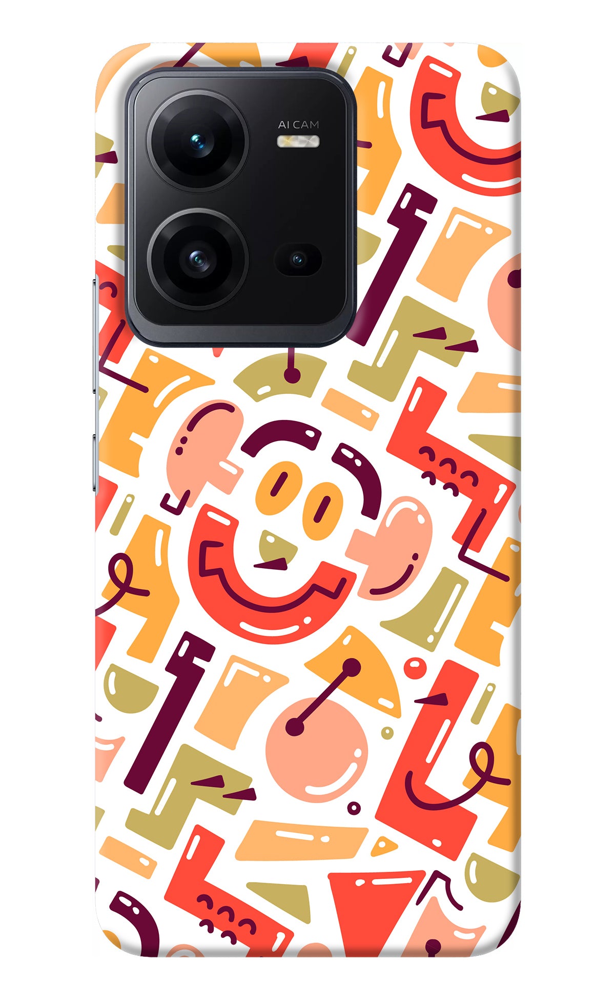 Doodle Pattern Vivo V25 5G Back Cover