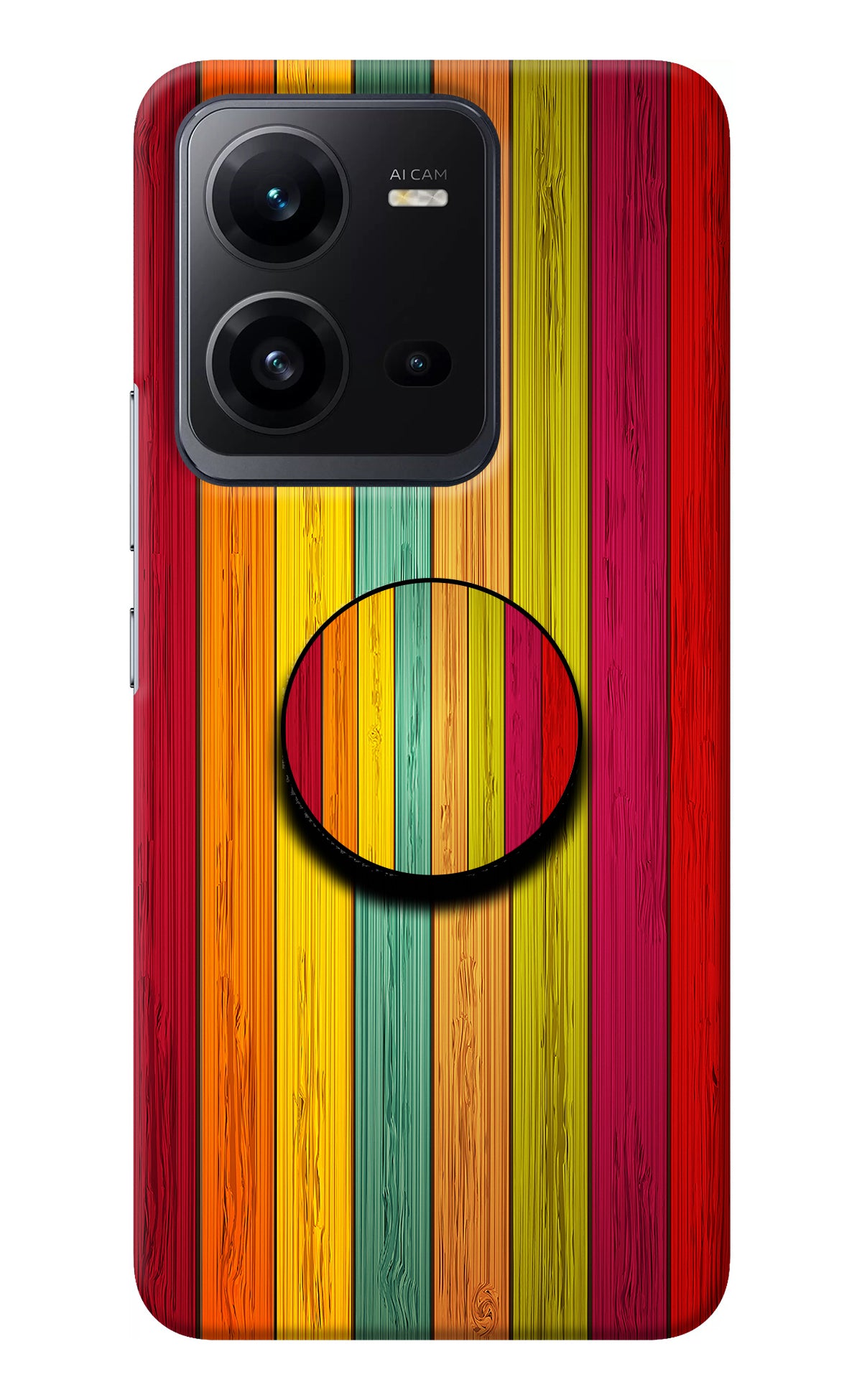 Multicolor Wooden Vivo V25 5G Pop Case