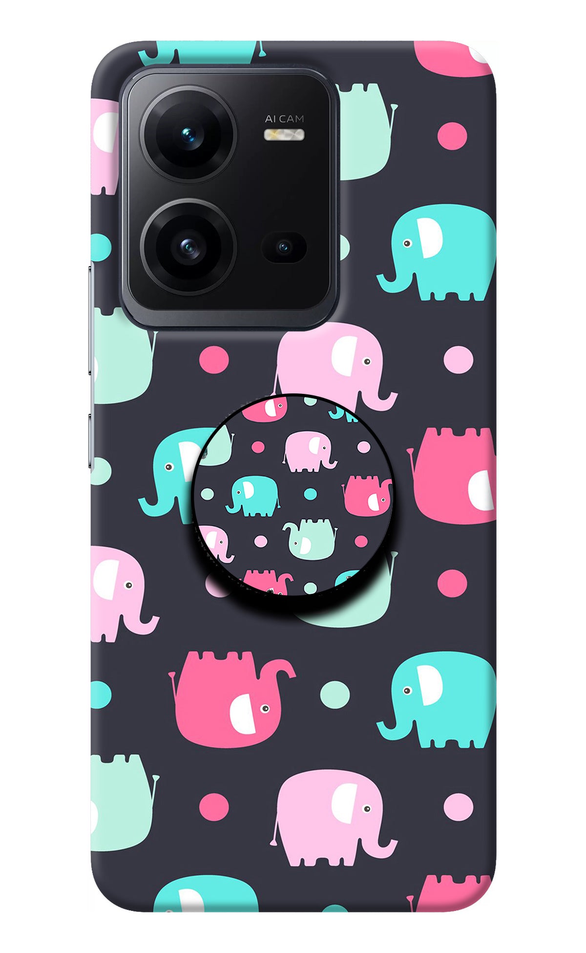 Baby Elephants Vivo V25 5G Pop Case