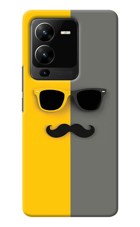 Sunglasses with Mustache Vivo V25 Pro 5G Back Cover