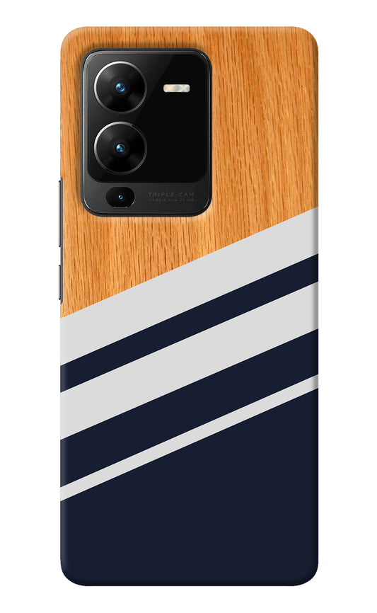 Blue and white wooden Vivo V25 Pro 5G Back Cover