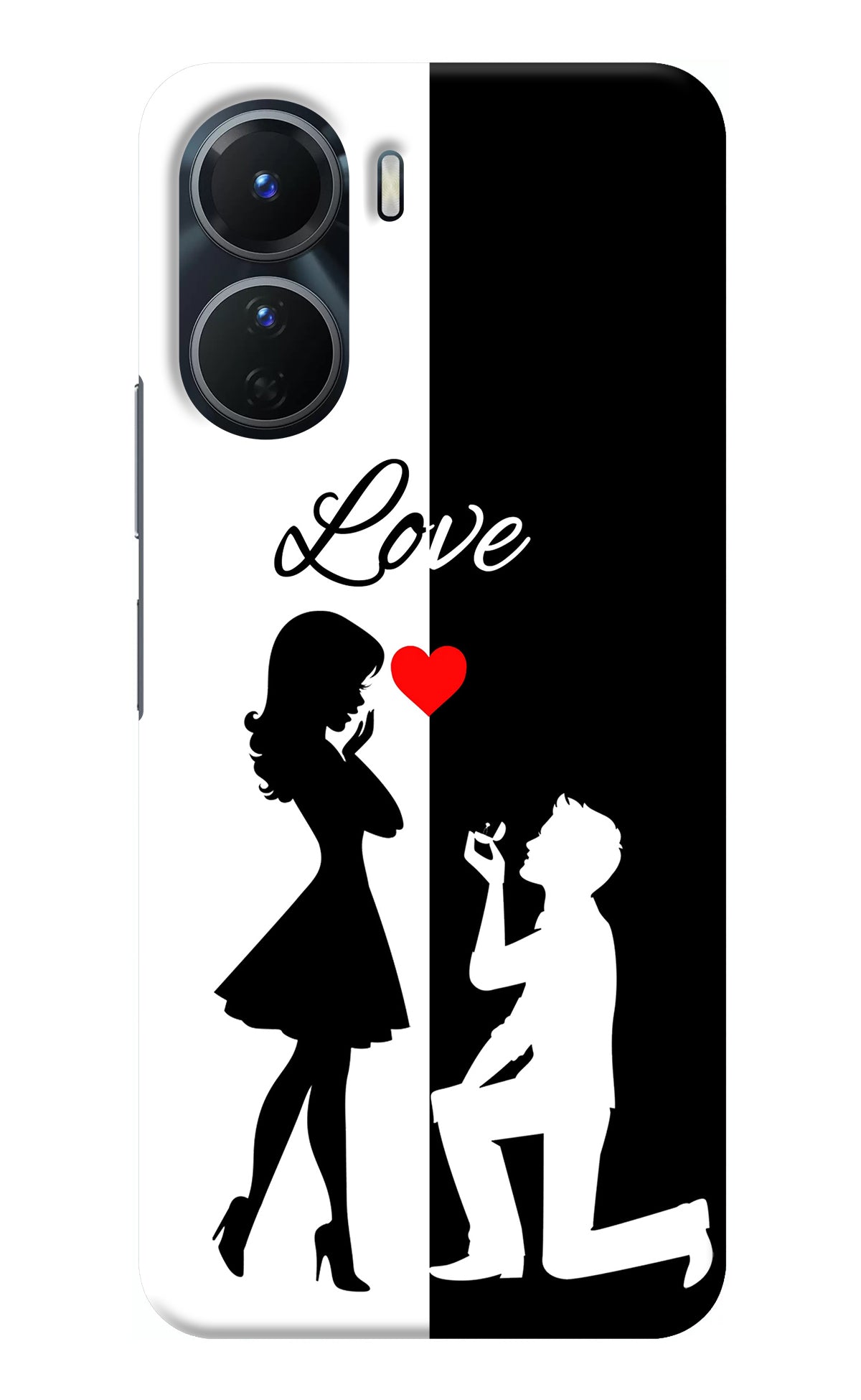 Love Propose Black And White Vivo Y16 Back Cover