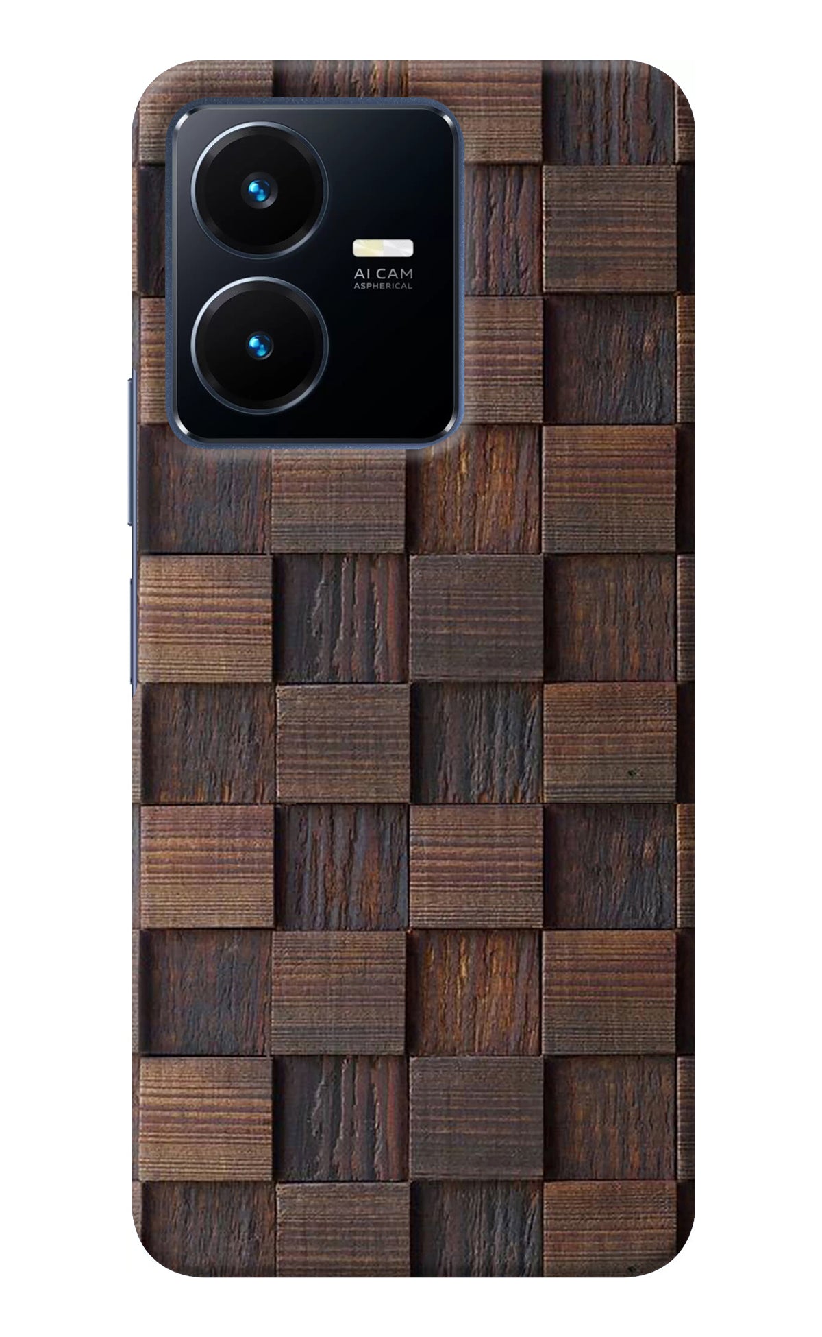 Wooden Cube Design Vivo Y22 Back Cover