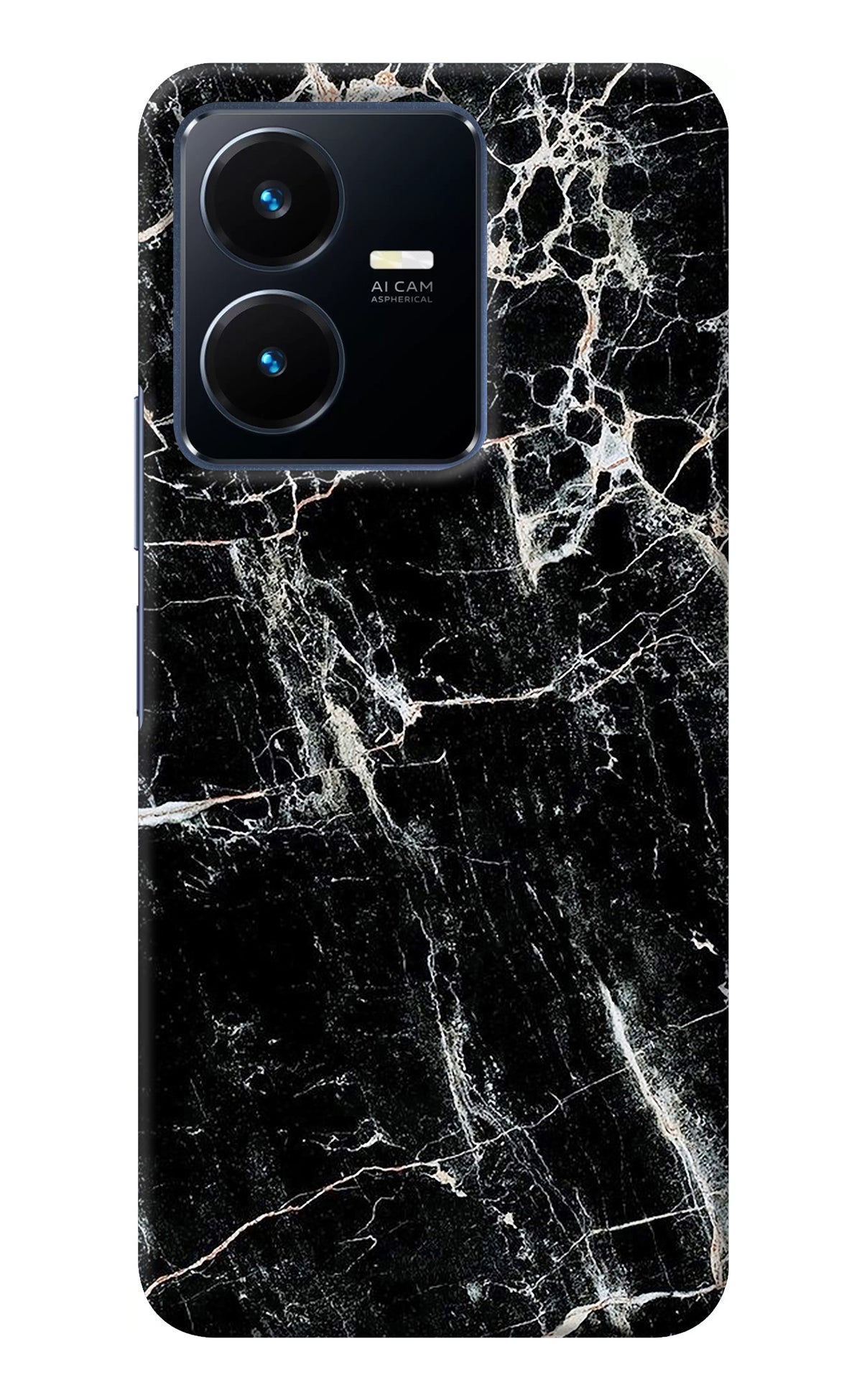 Black Marble Texture Vivo Y22 Back Cover