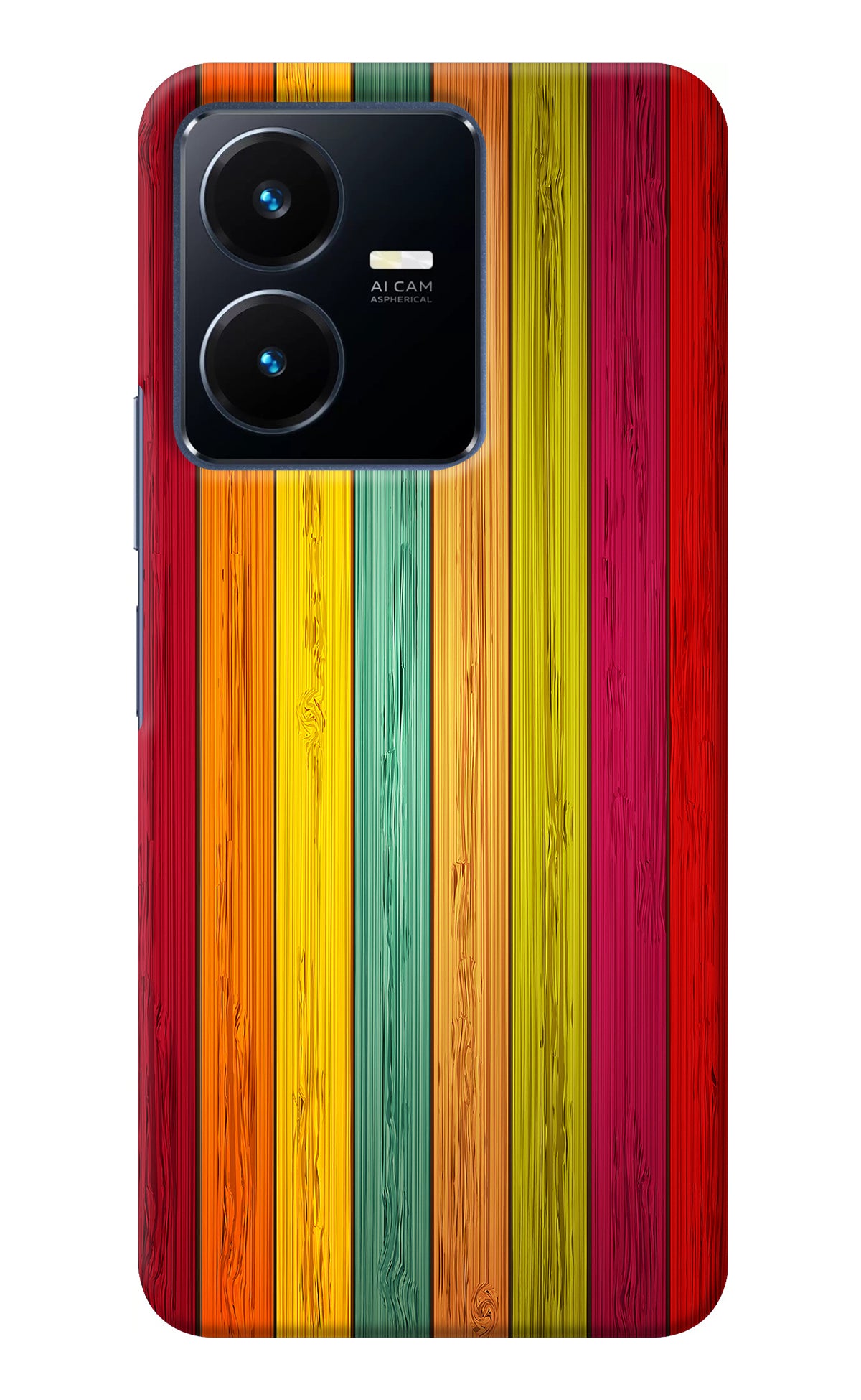 Multicolor Wooden Vivo Y22 Back Cover