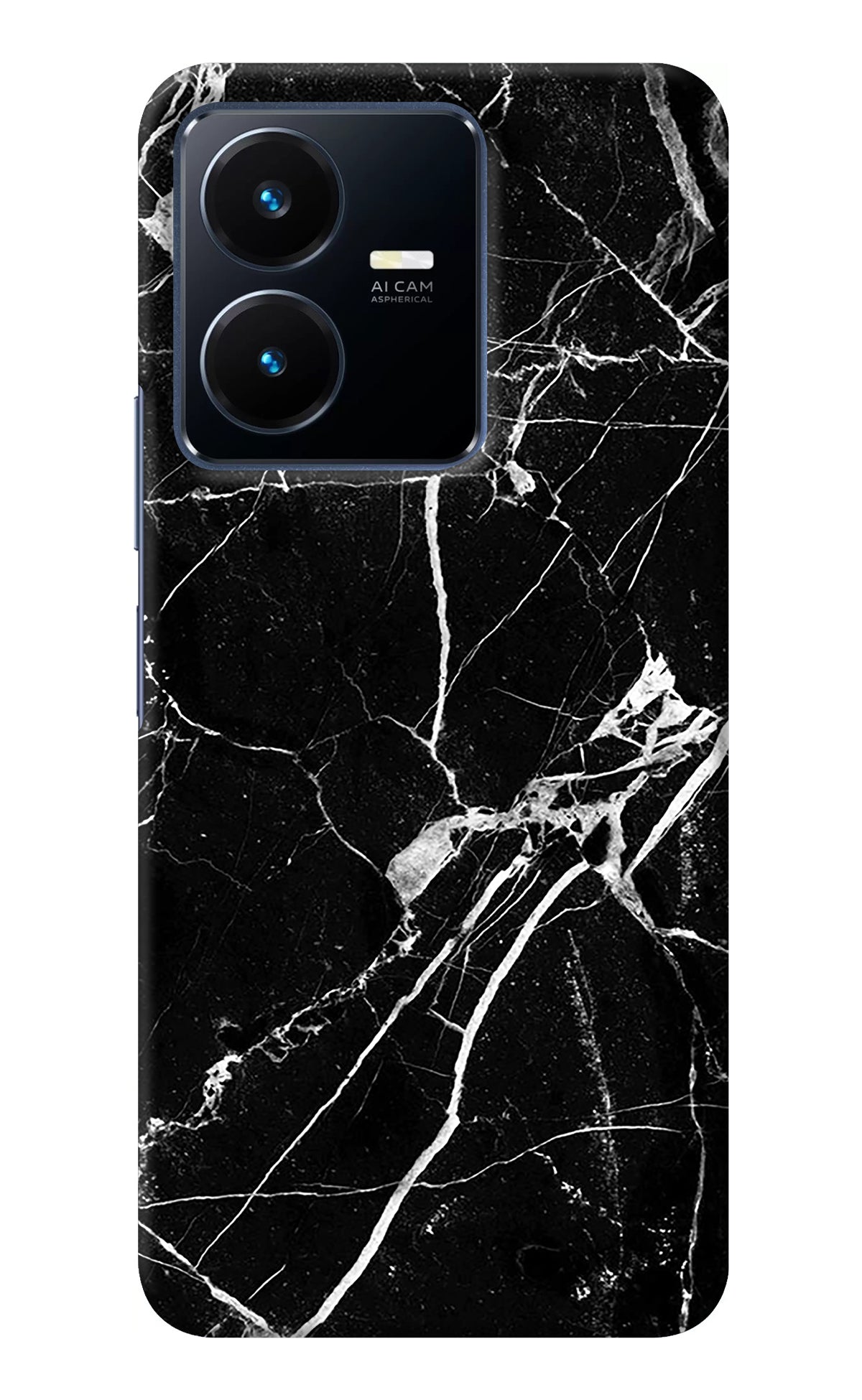 Black Marble Pattern Vivo Y22 Back Cover