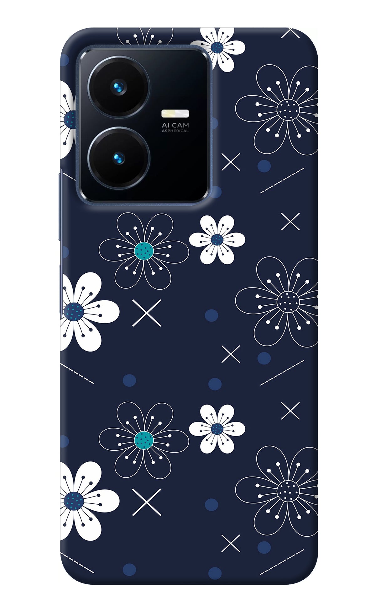 Flowers Vivo Y22 Back Cover