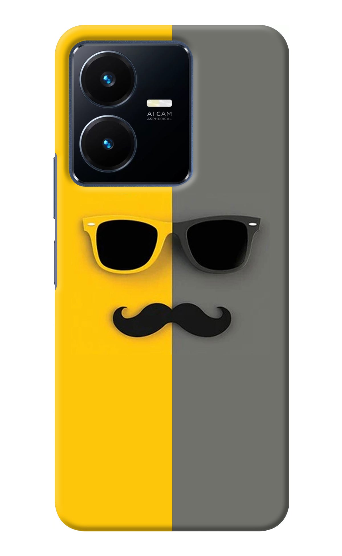 Sunglasses with Mustache Vivo Y22 Back Cover