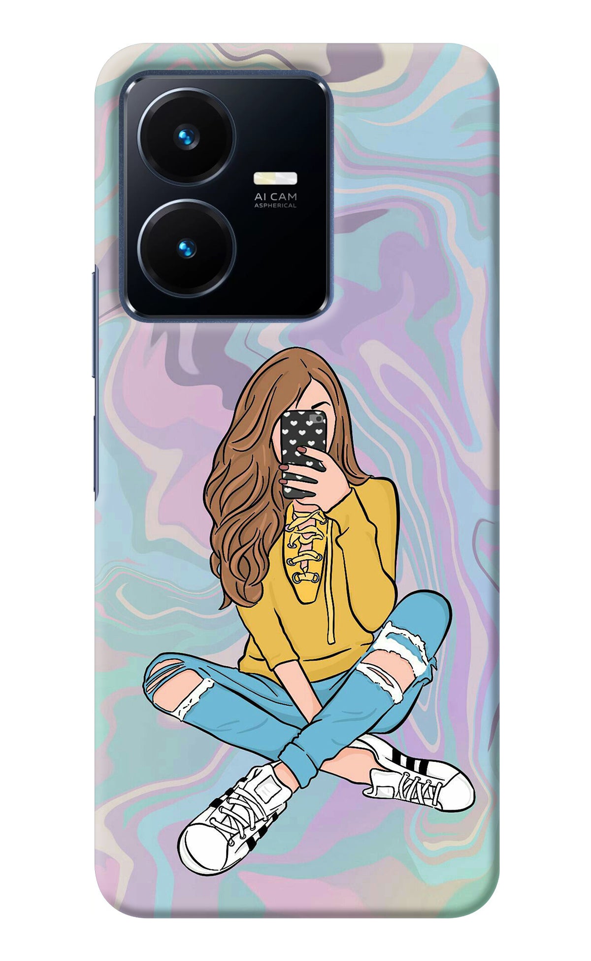 Selfie Girl Vivo Y22 Back Cover