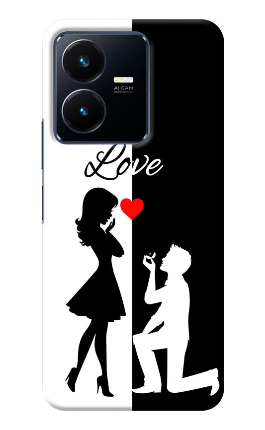 Love Propose Black And White Vivo Y22 Back Cover