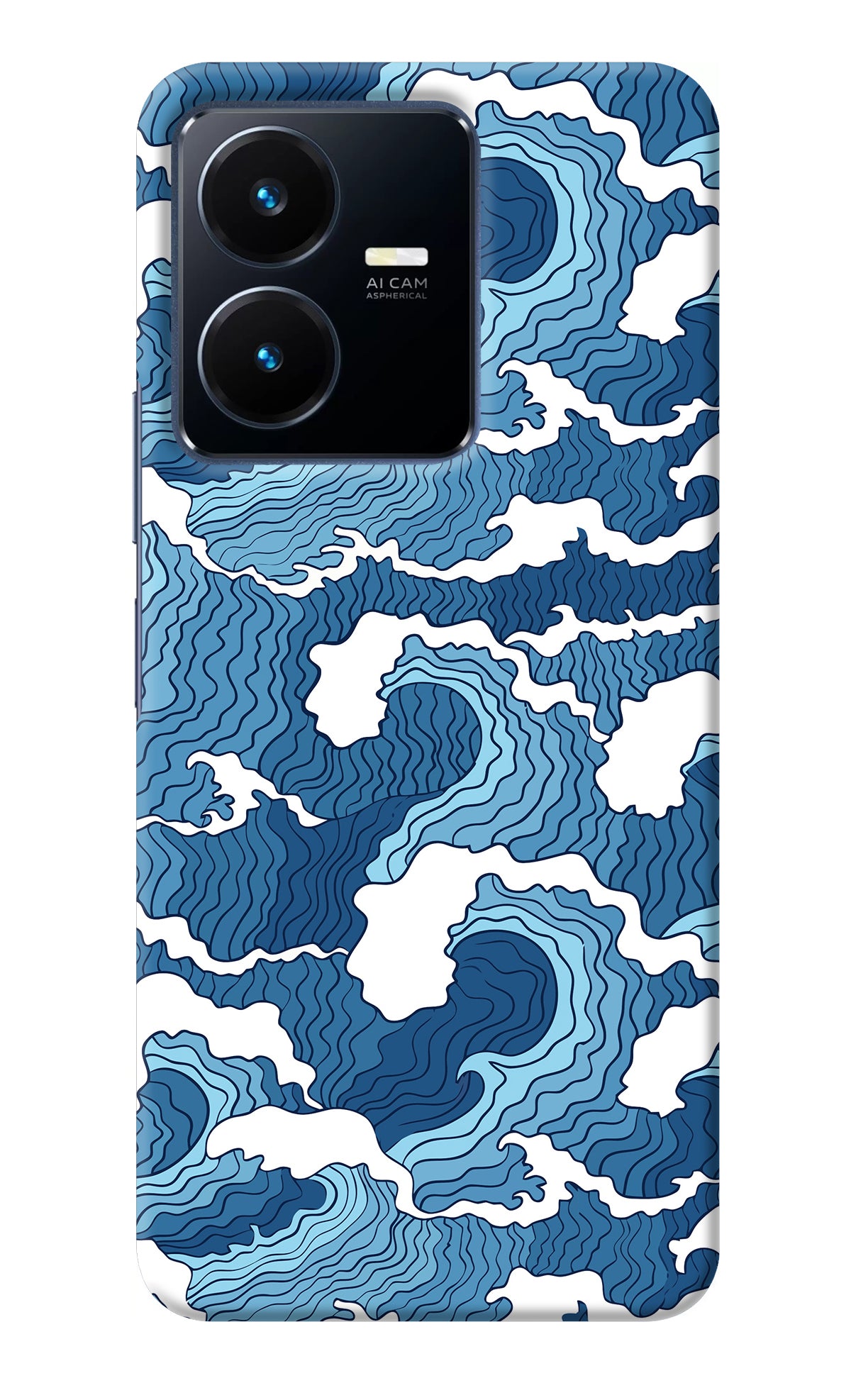 Blue Waves Vivo Y22 Back Cover