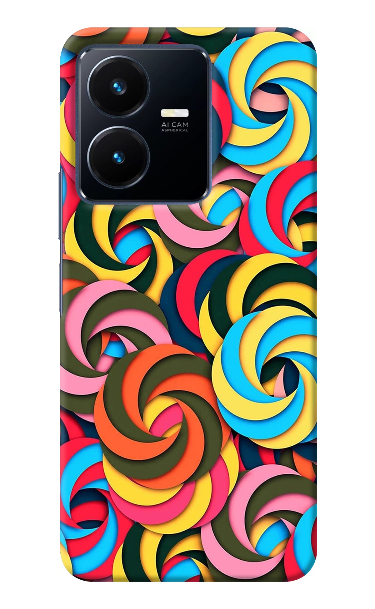 Spiral Pattern Vivo Y22 Back Cover