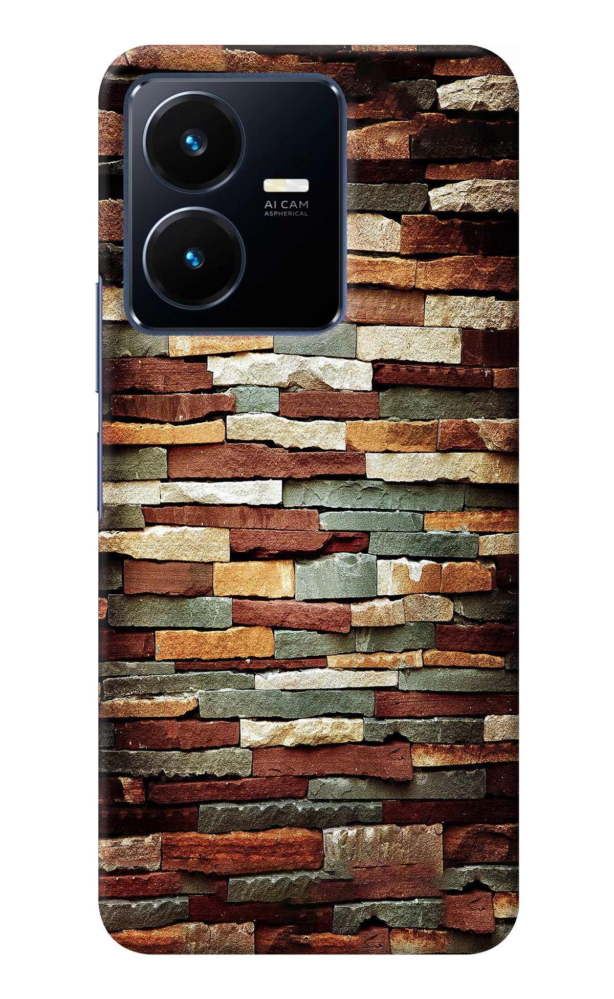 Bricks Pattern Vivo Y22 Back Cover