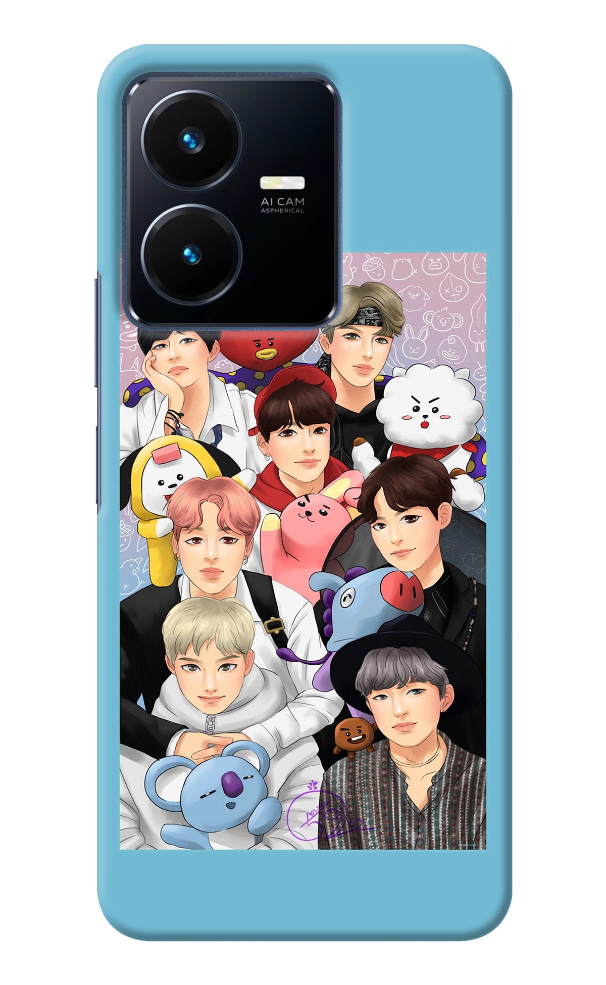 BTS with animals Vivo Y22 Back Cover