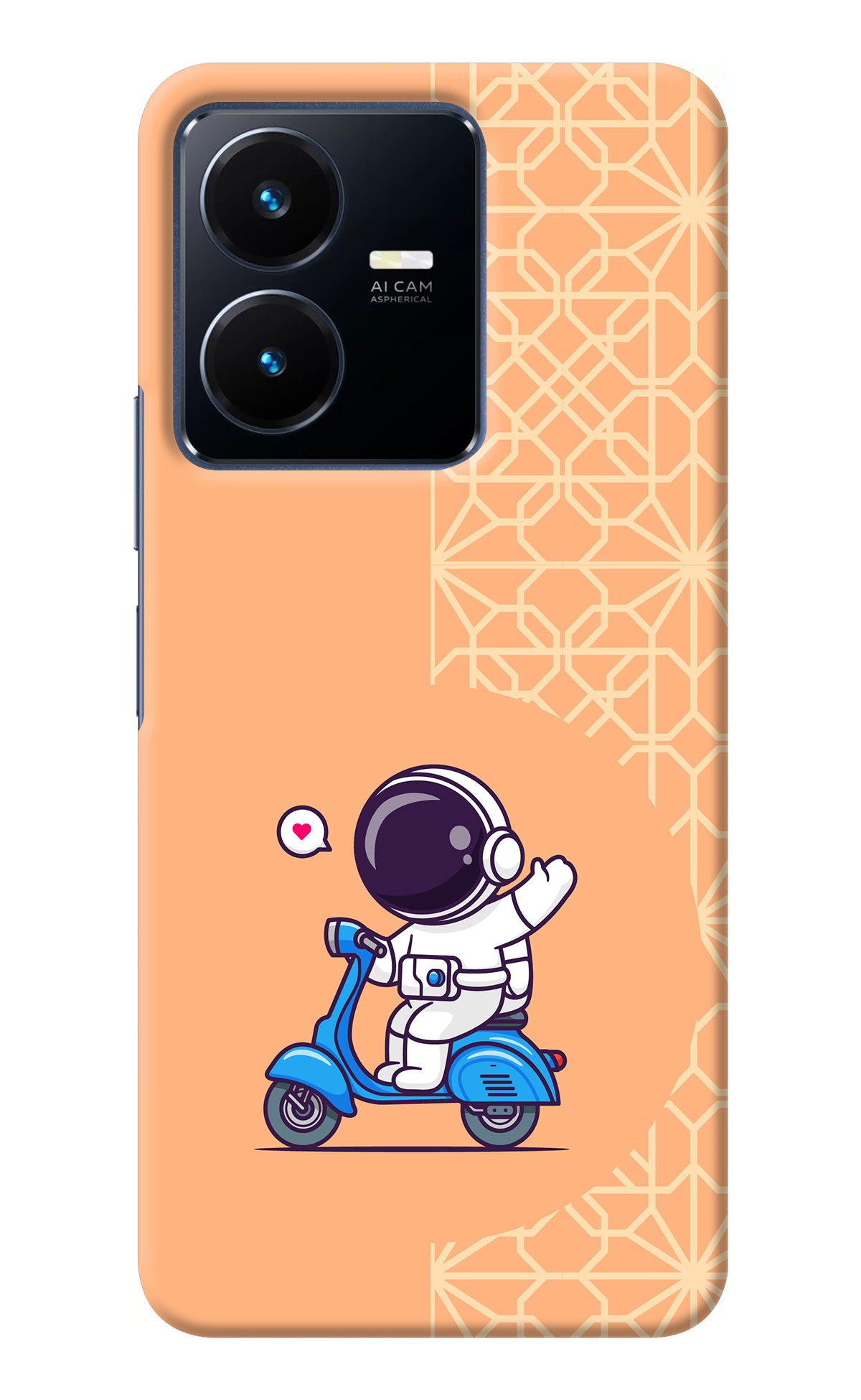 Cute Astronaut Riding Vivo Y22 Back Cover