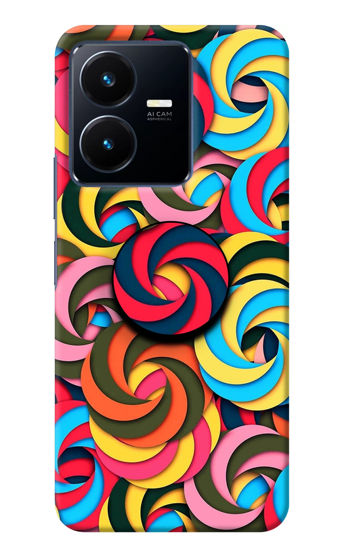 Spiral Pattern Vivo Y22 Pop Case