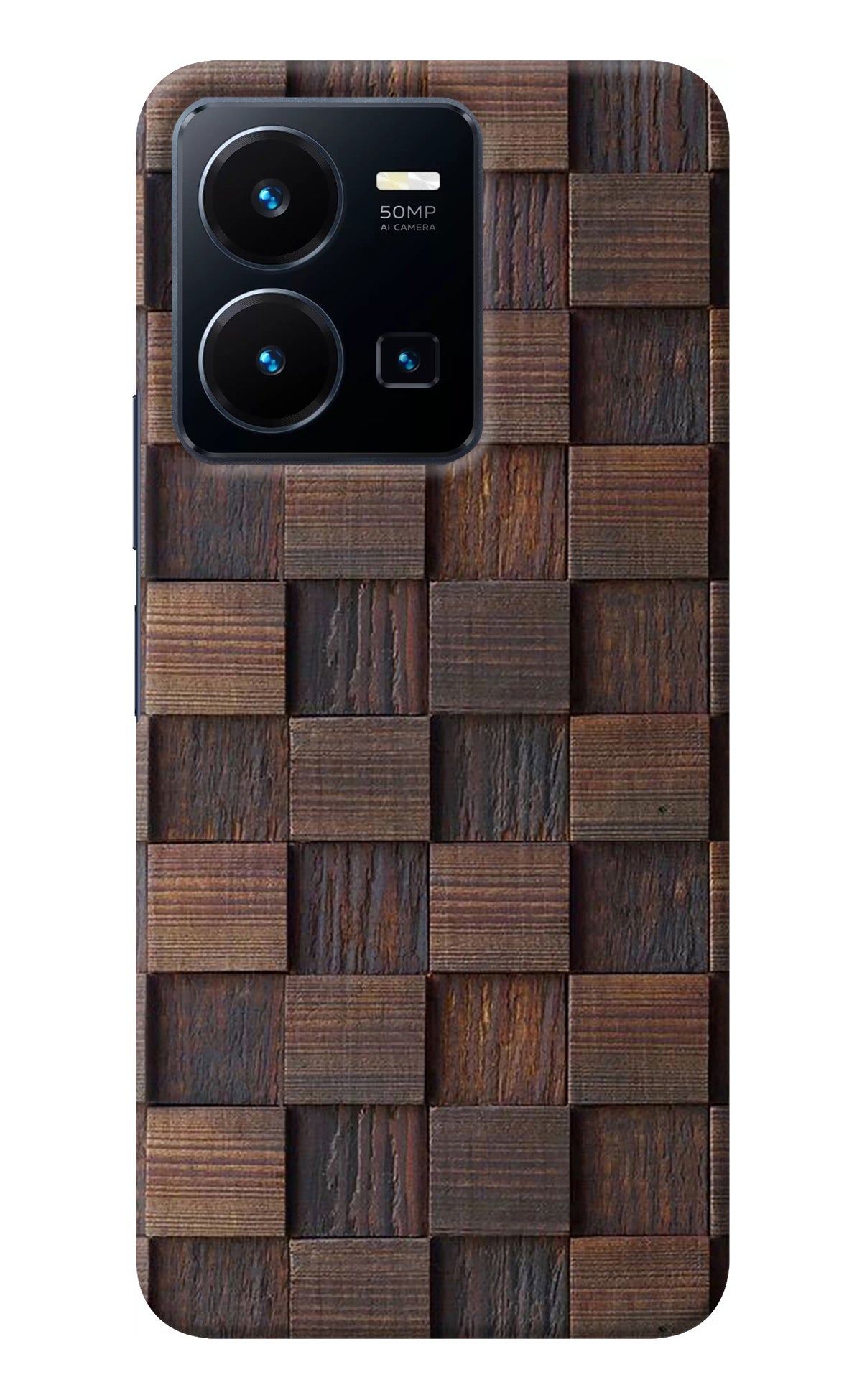 Wooden Cube Design Vivo Y35 Back Cover