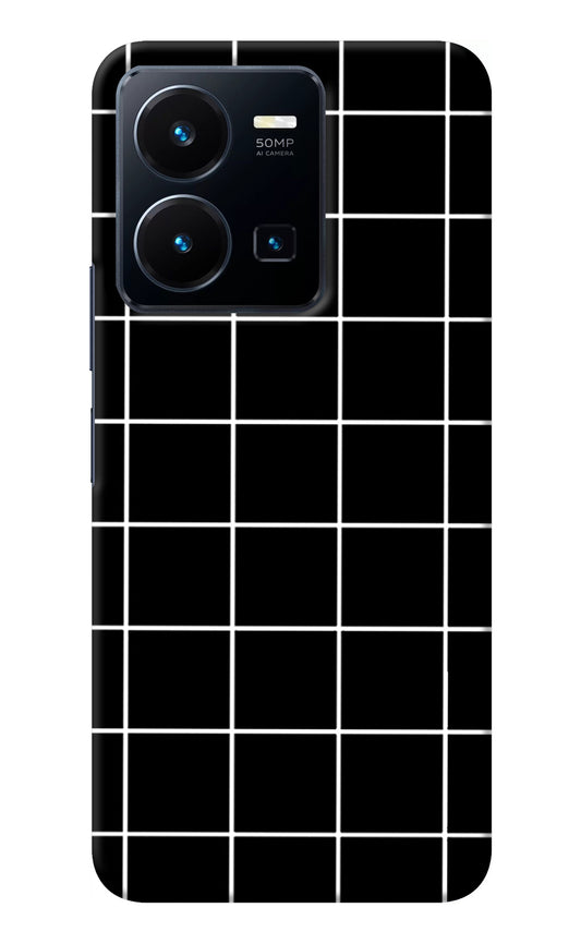 White Grid Vivo Y35 Back Cover