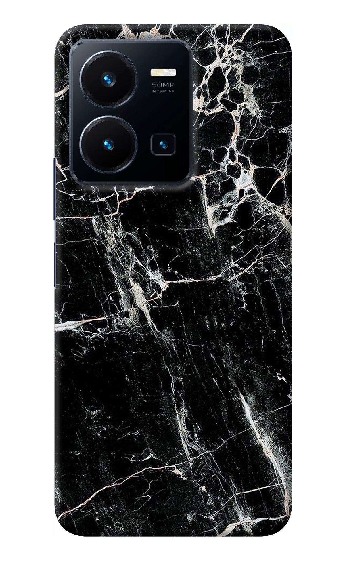 Black Marble Texture Vivo Y35 Back Cover