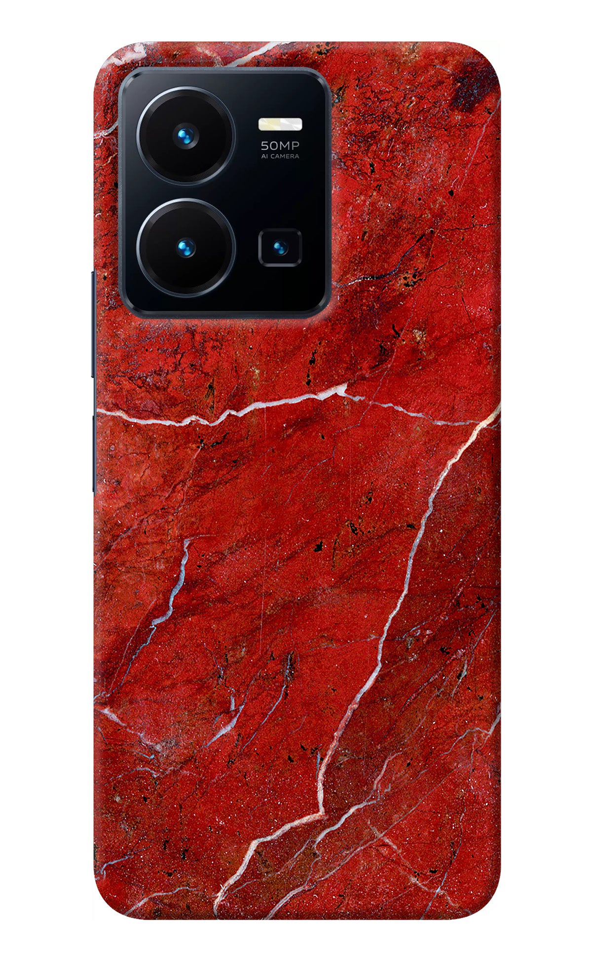 Red Marble Design Vivo Y35 Back Cover