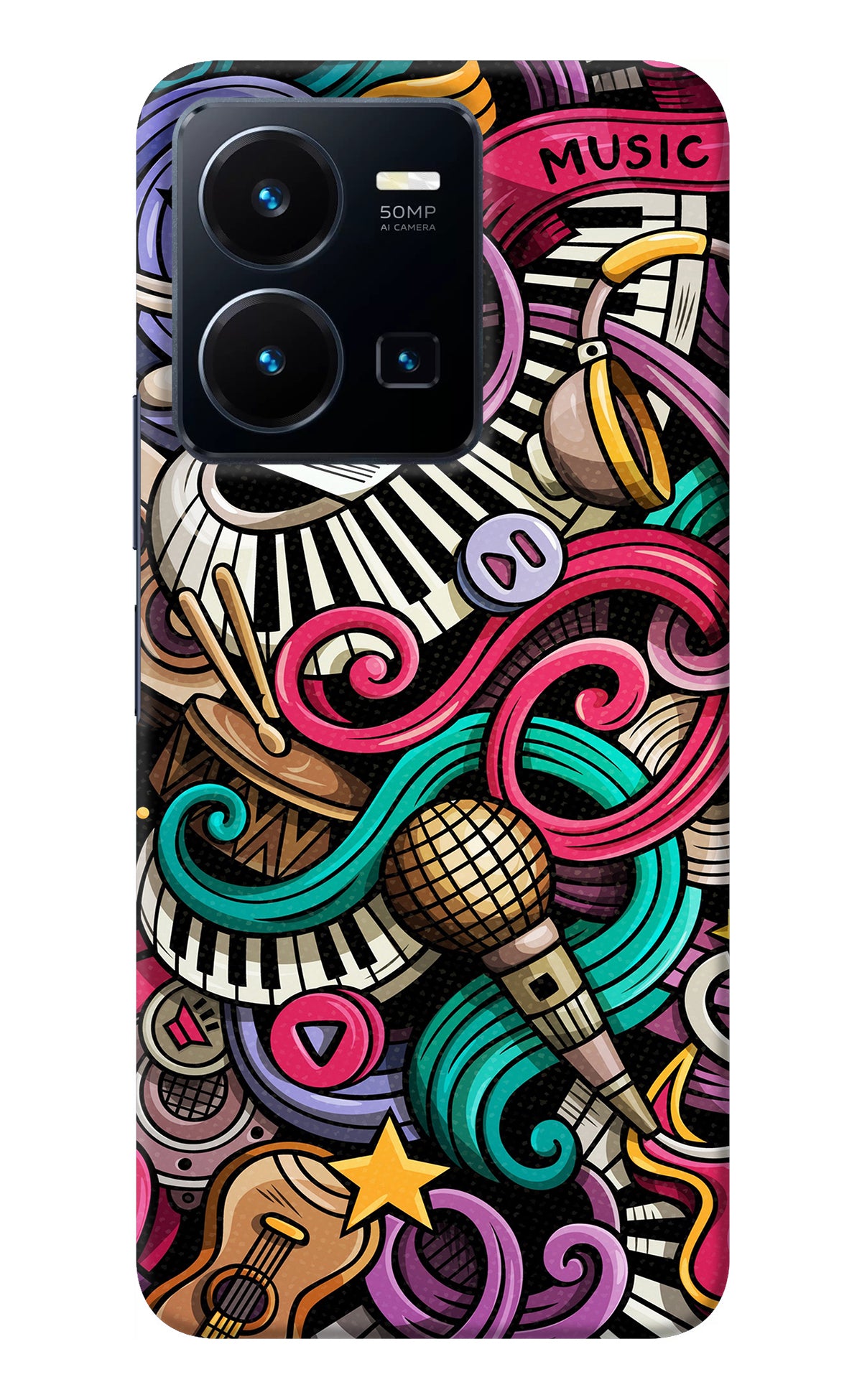 Music Abstract Vivo Y35 Back Cover