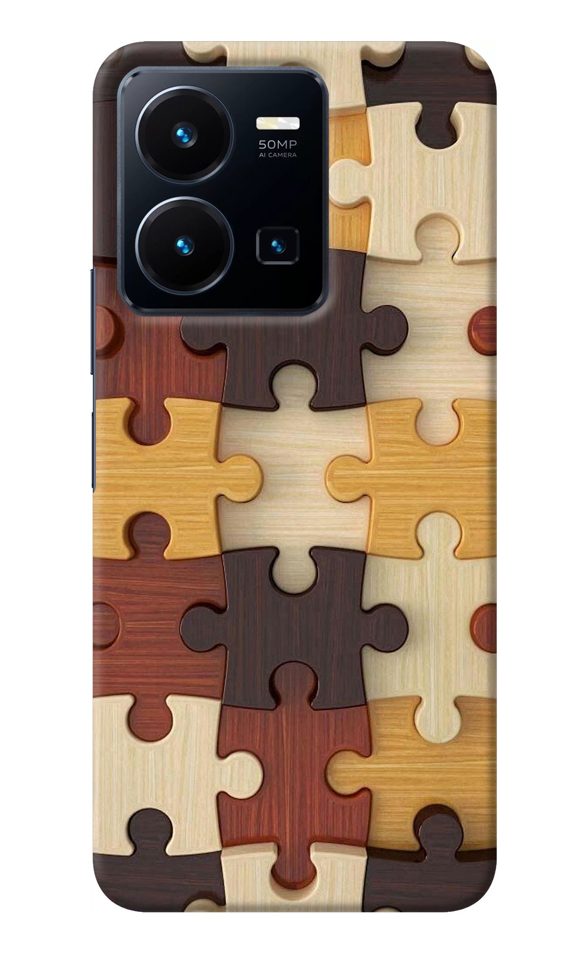 Wooden Puzzle Vivo Y35 Back Cover