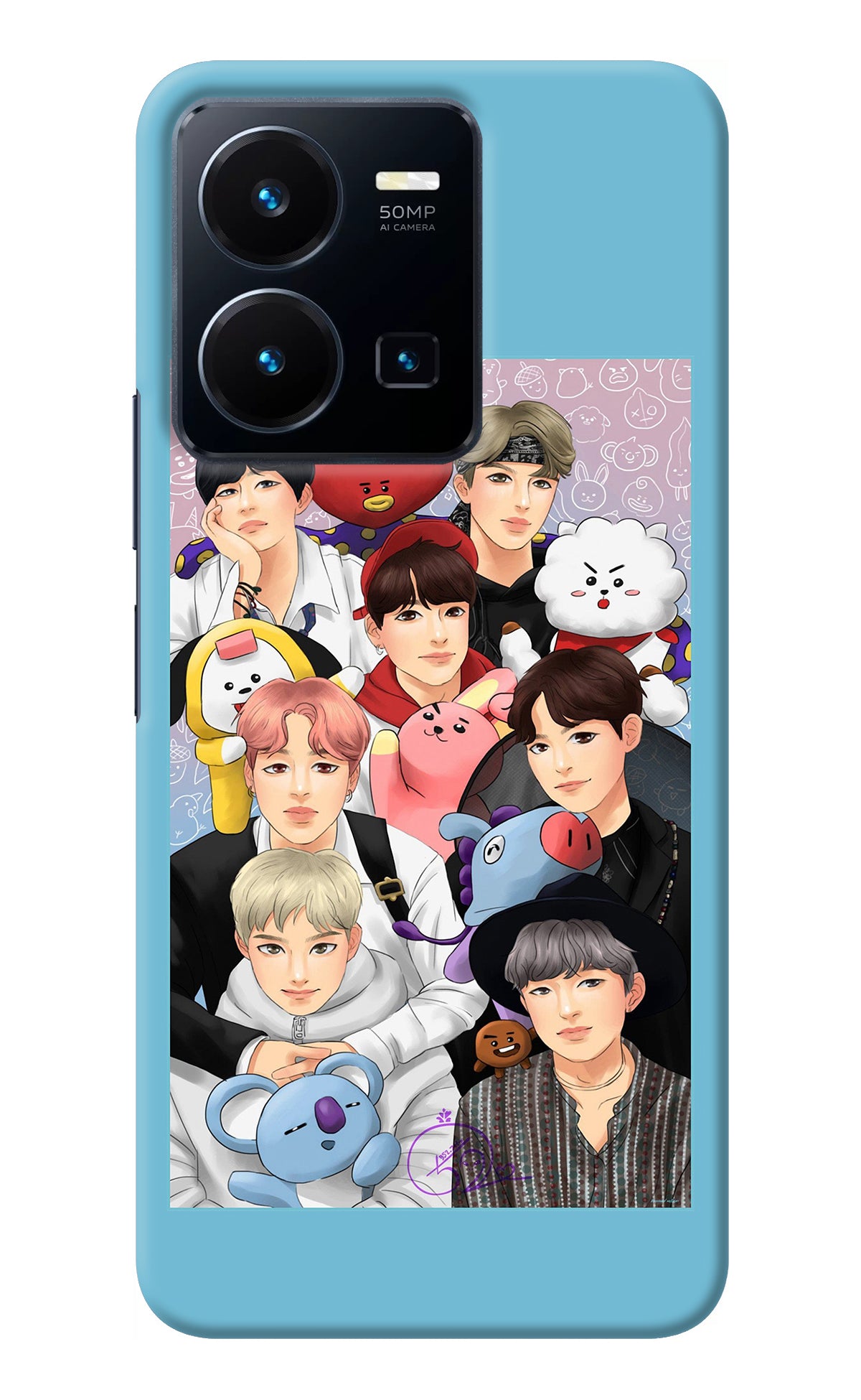 BTS with animals Vivo Y35 Back Cover