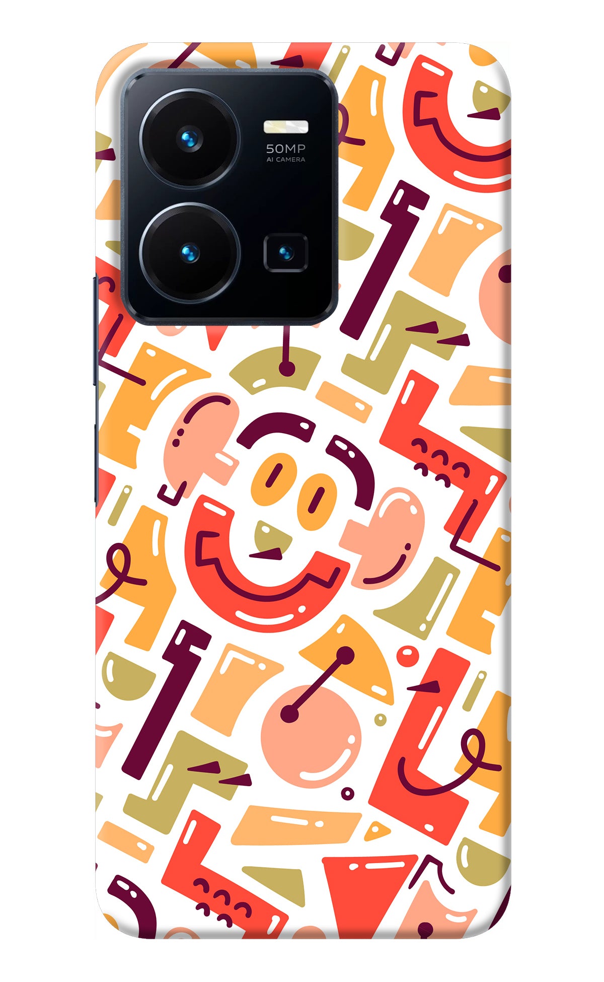 Doodle Pattern Vivo Y35 Back Cover