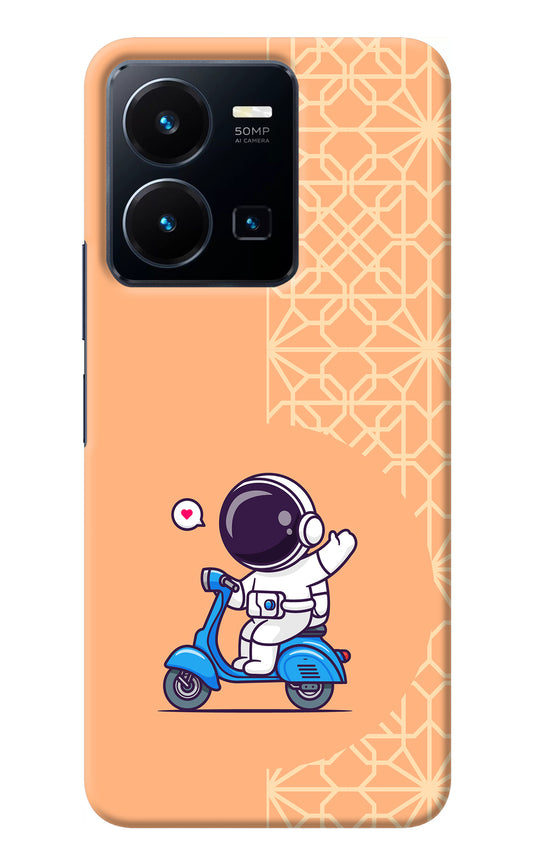 Cute Astronaut Riding Vivo Y35 Back Cover