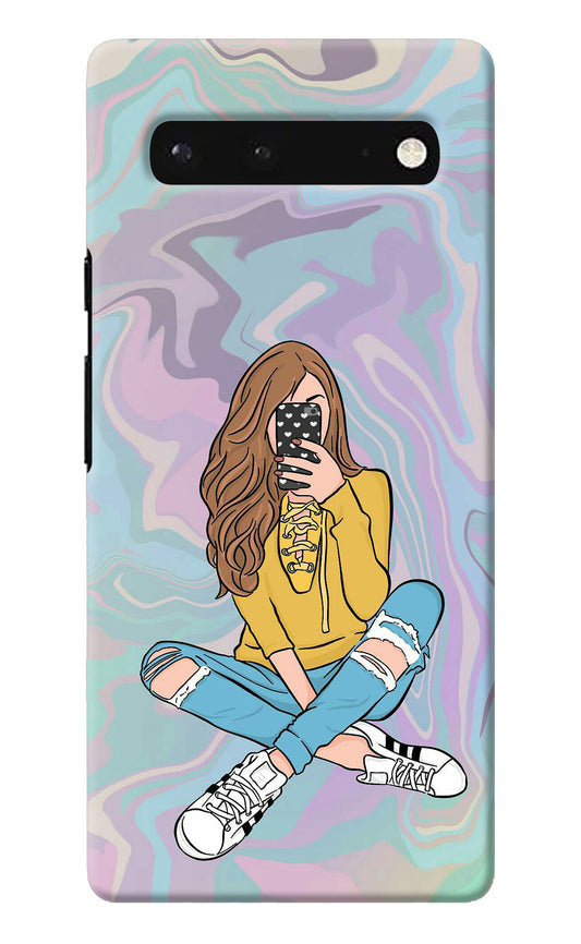 Selfie Girl Google Pixel 6 Back Cover