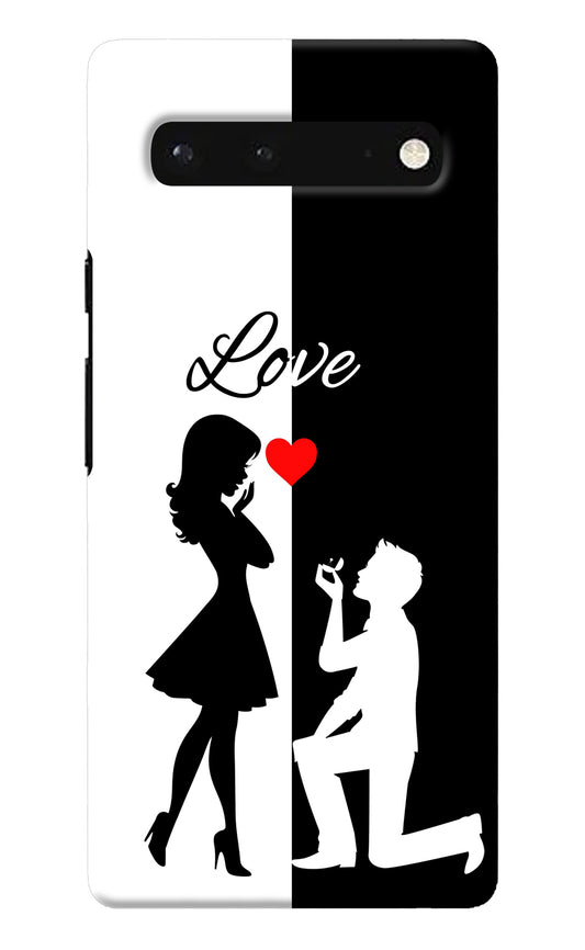 Love Propose Black And White Google Pixel 6 Back Cover