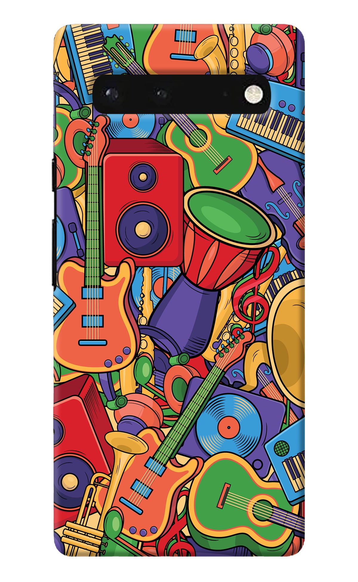 Music Instrument Doodle Google Pixel 6 Back Cover