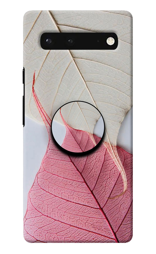 White Pink Leaf Google Pixel 6 Pop Case