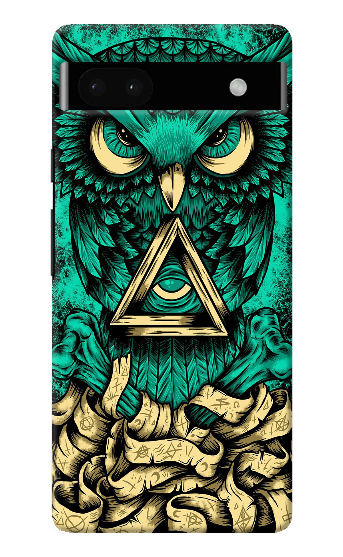 Green Owl Google Pixel 6A Back Cover