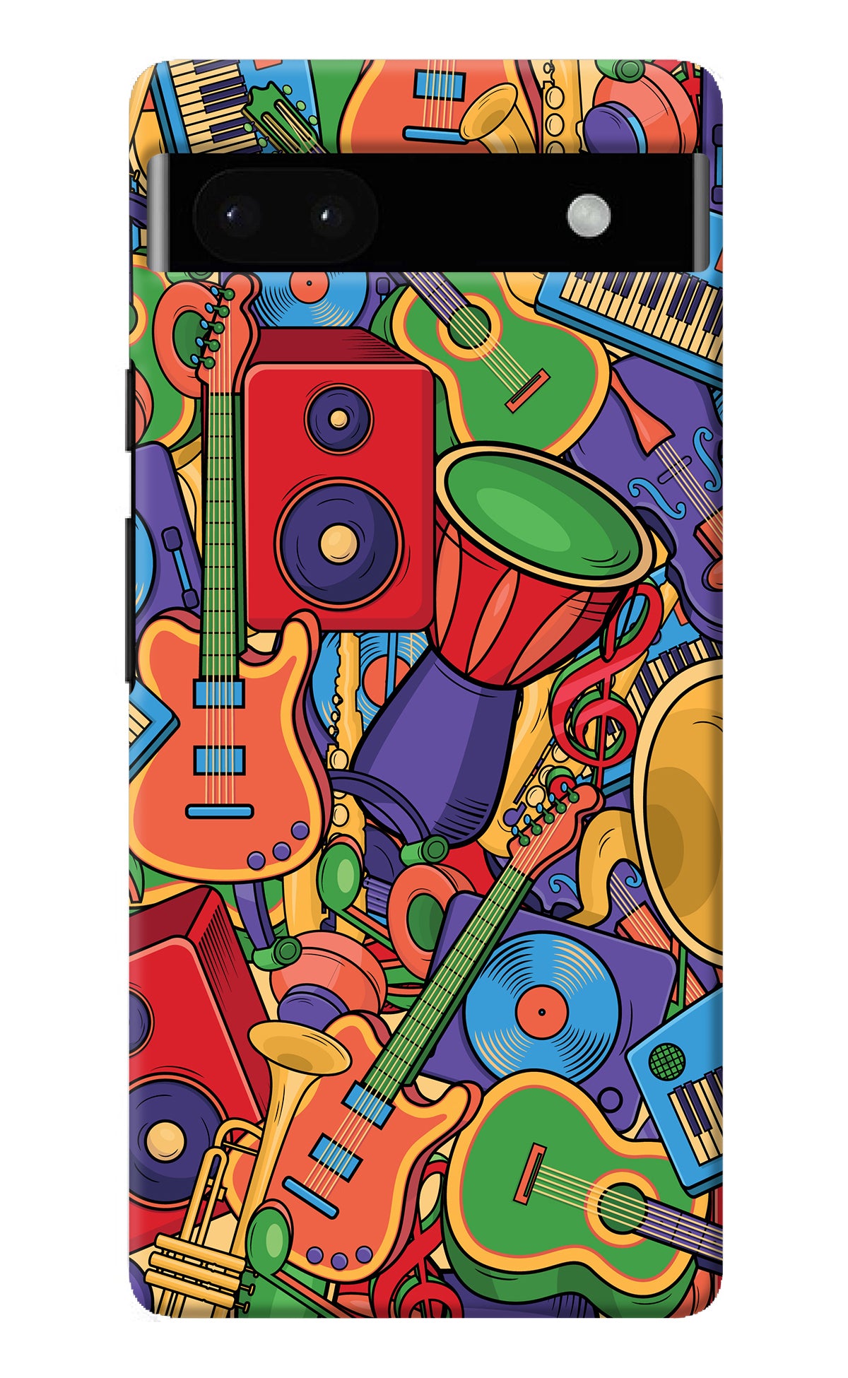Music Instrument Doodle Google Pixel 6A Back Cover