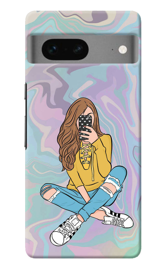 Selfie Girl Google Pixel 7 Back Cover