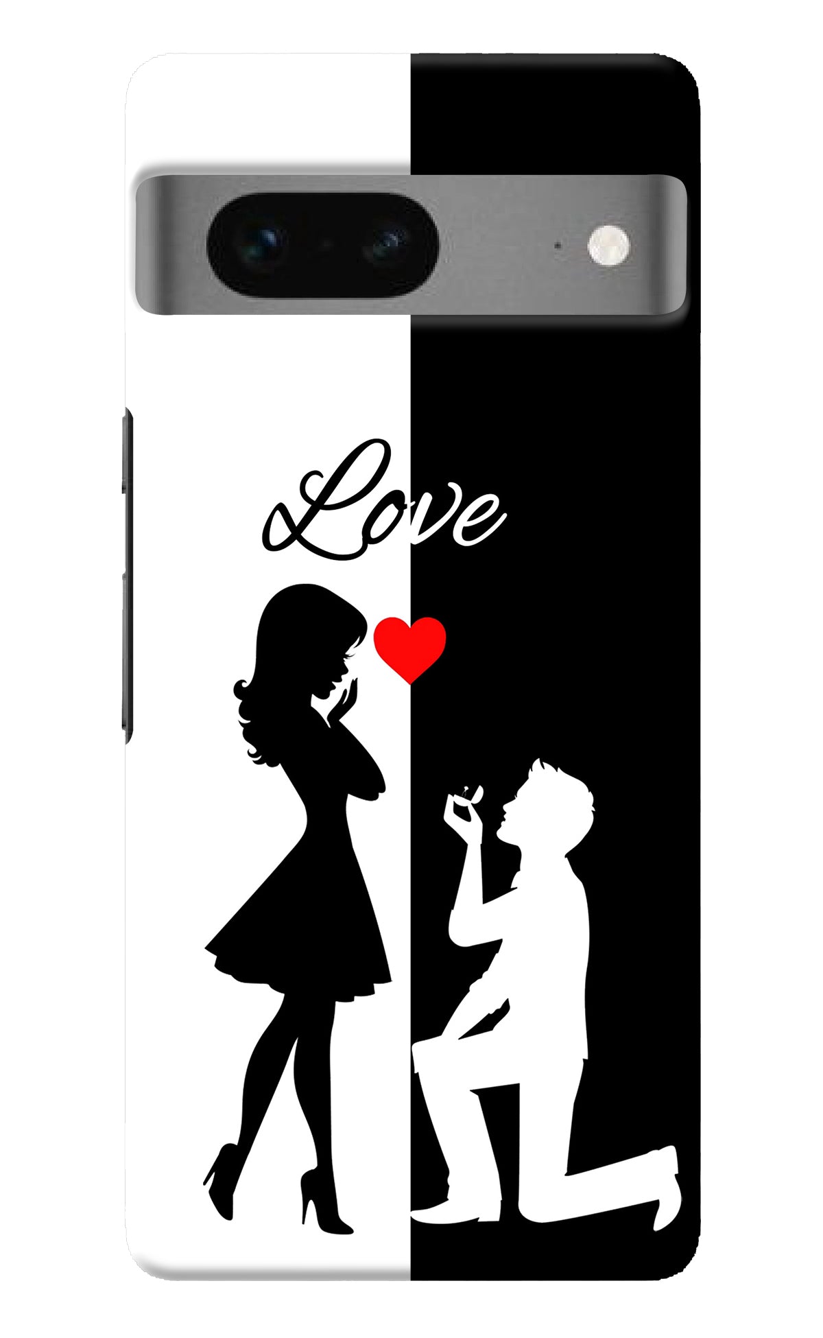 Love Propose Black And White Google Pixel 7 Back Cover