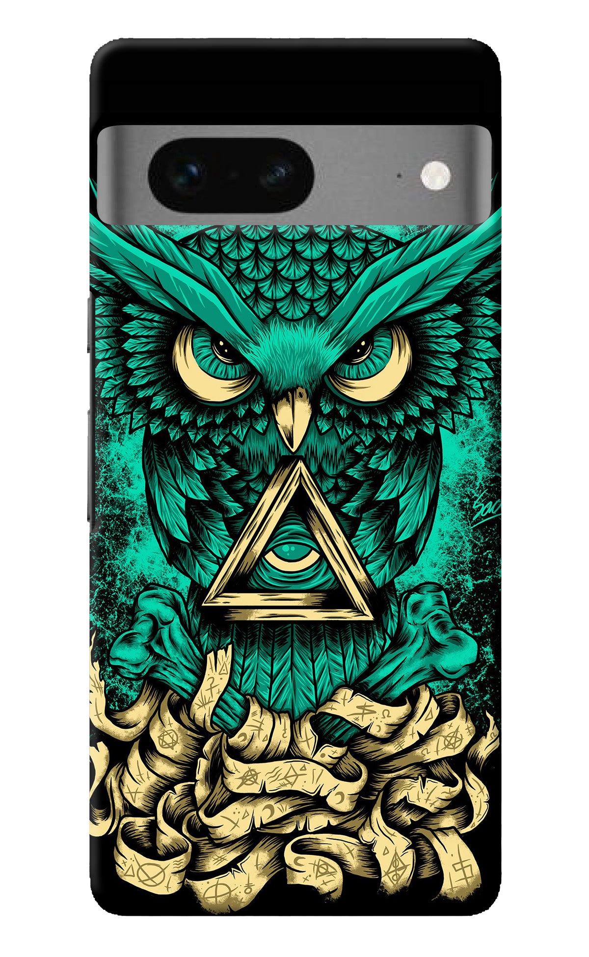 Green Owl Google Pixel 7 Back Cover