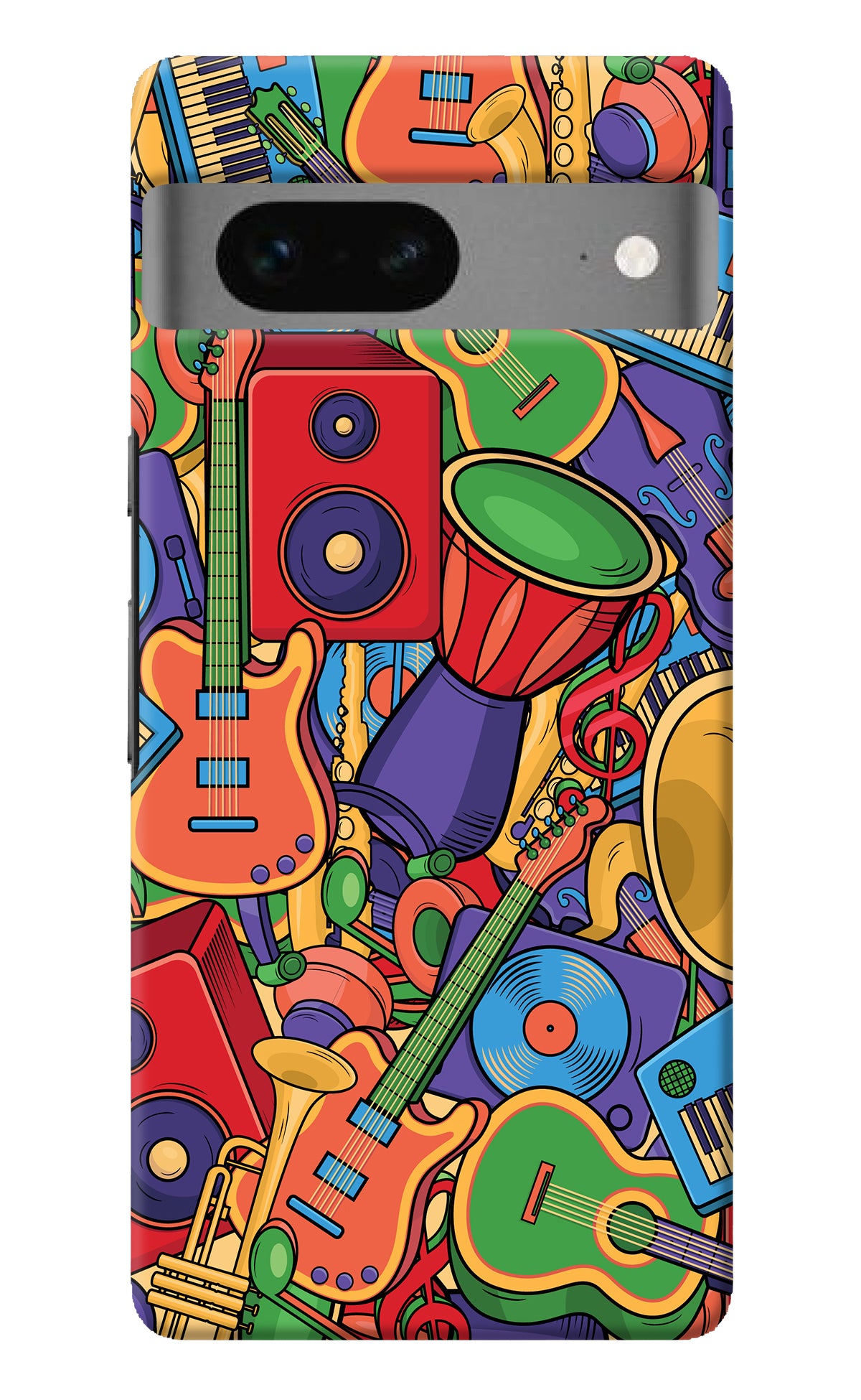 Music Instrument Doodle Google Pixel 7 Back Cover