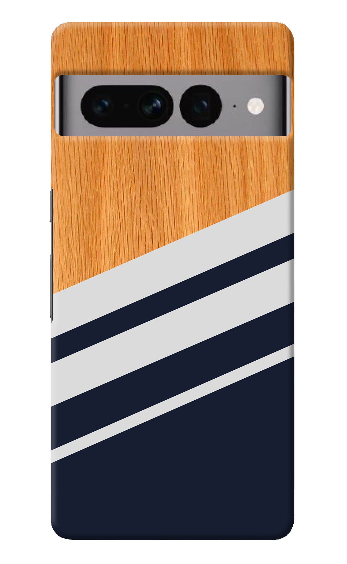 Blue and white wooden Google Pixel 7 Pro Back Cover