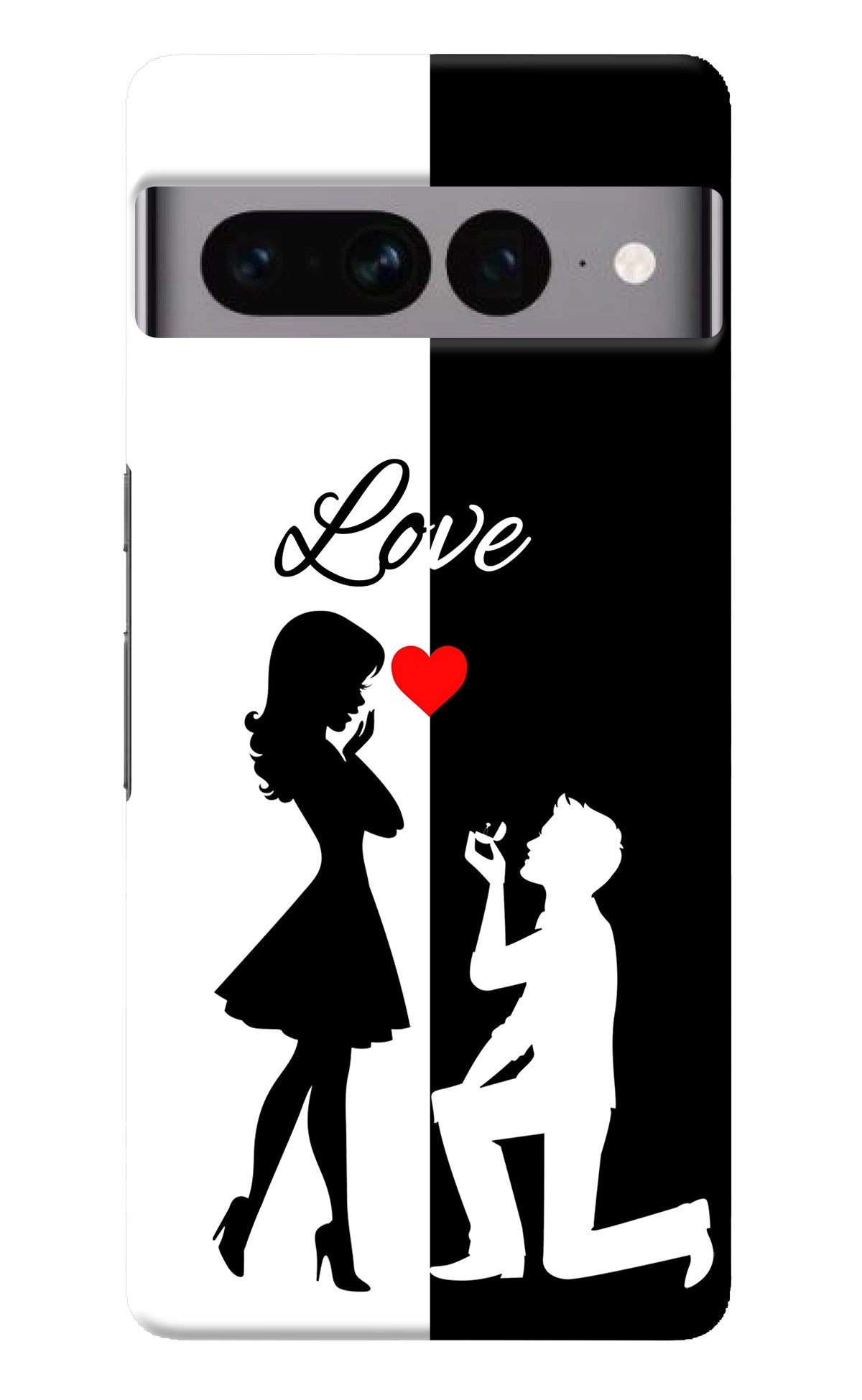 Love Propose Black And White Google Pixel 7 Pro Back Cover