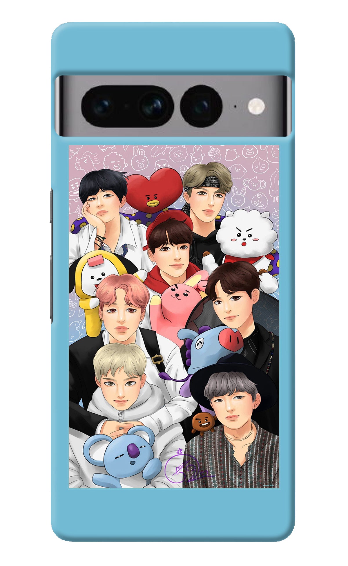 BTS with animals Google Pixel 7 Pro Back Cover