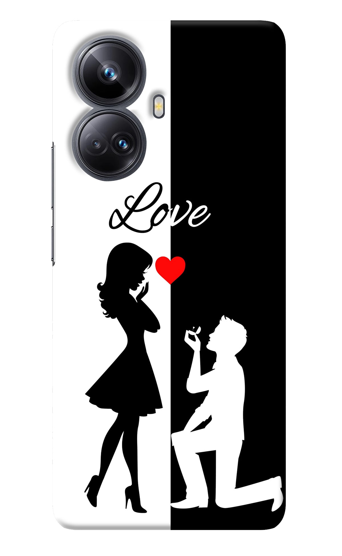 Love Propose Black And White Realme 10 Pro+ 5G Back Cover