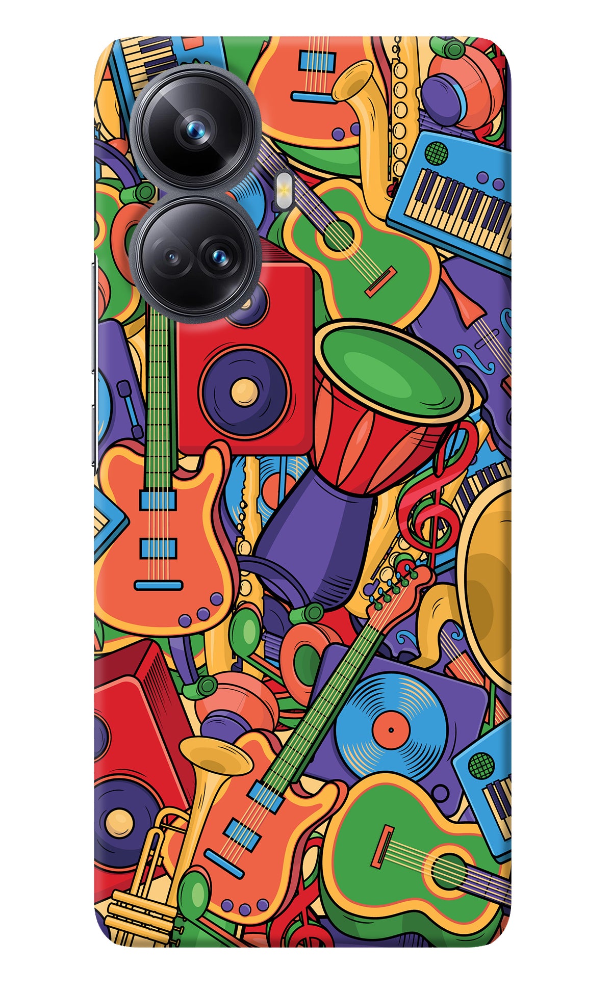 Music Instrument Doodle Realme 10 Pro+ 5G Back Cover