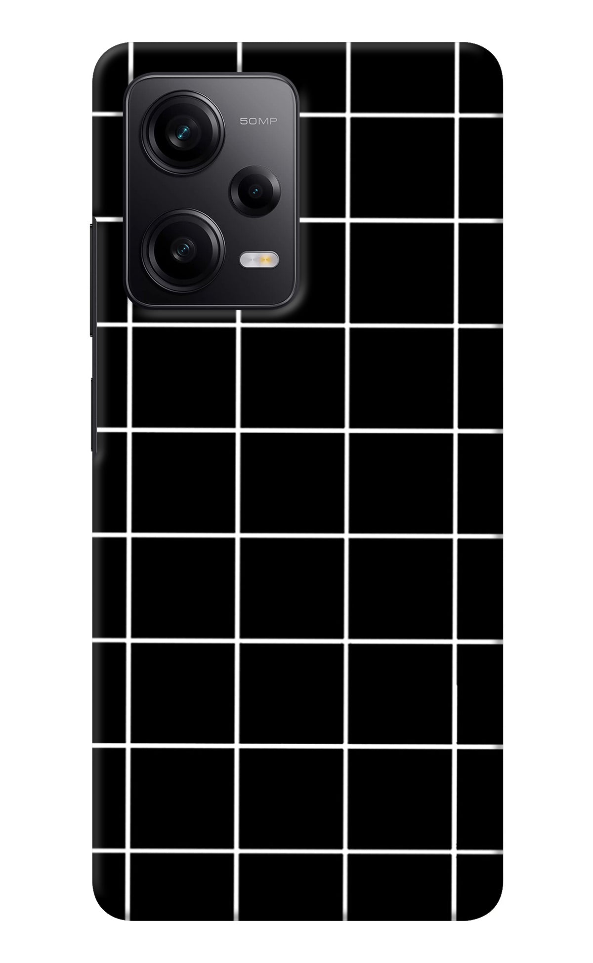 White Grid Redmi Note 12 5G Back Cover