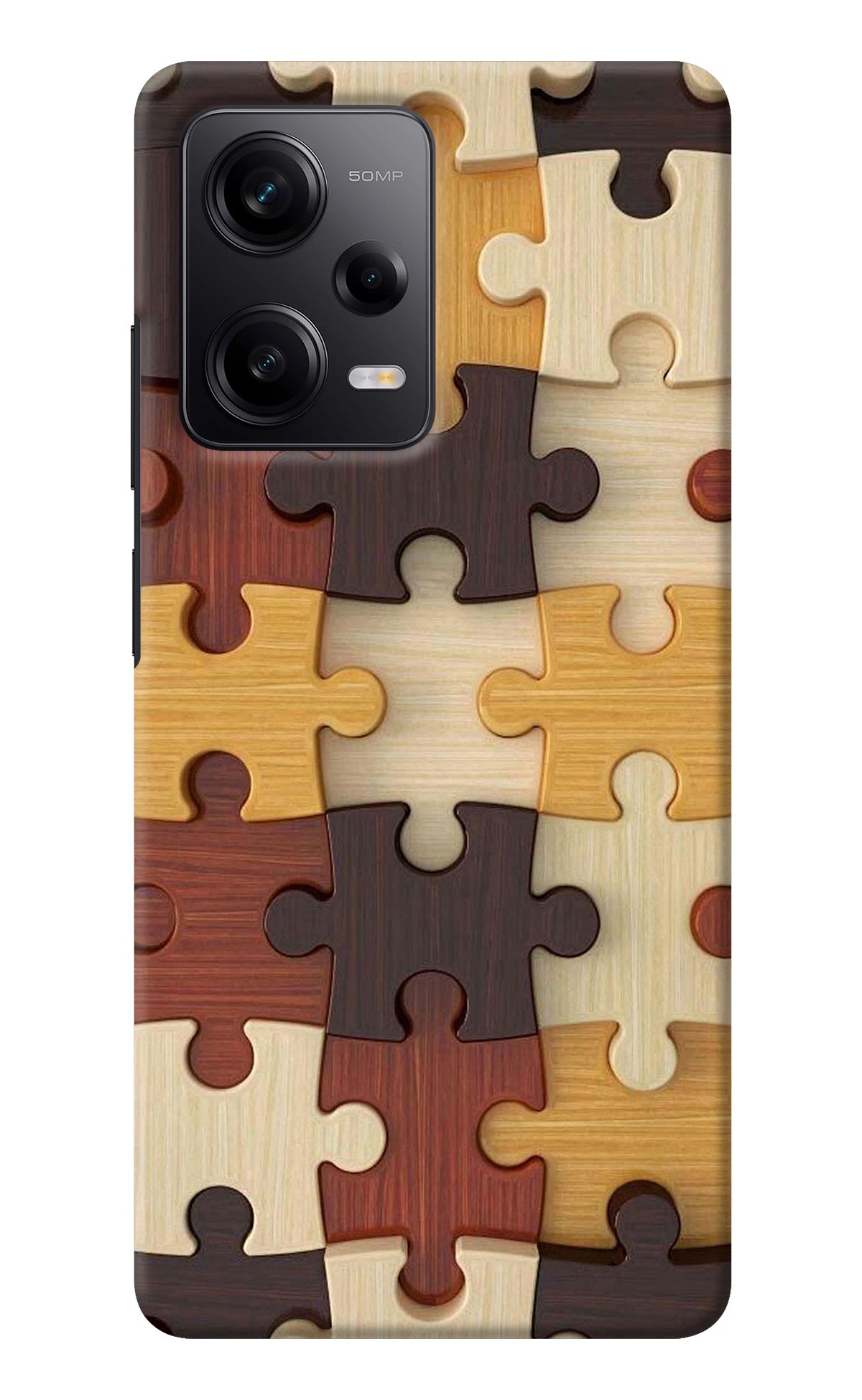 Wooden Puzzle Redmi Note 12 5G Back Cover
