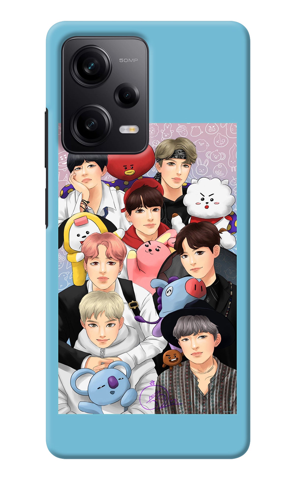 BTS with animals Redmi Note 12 5G Back Cover