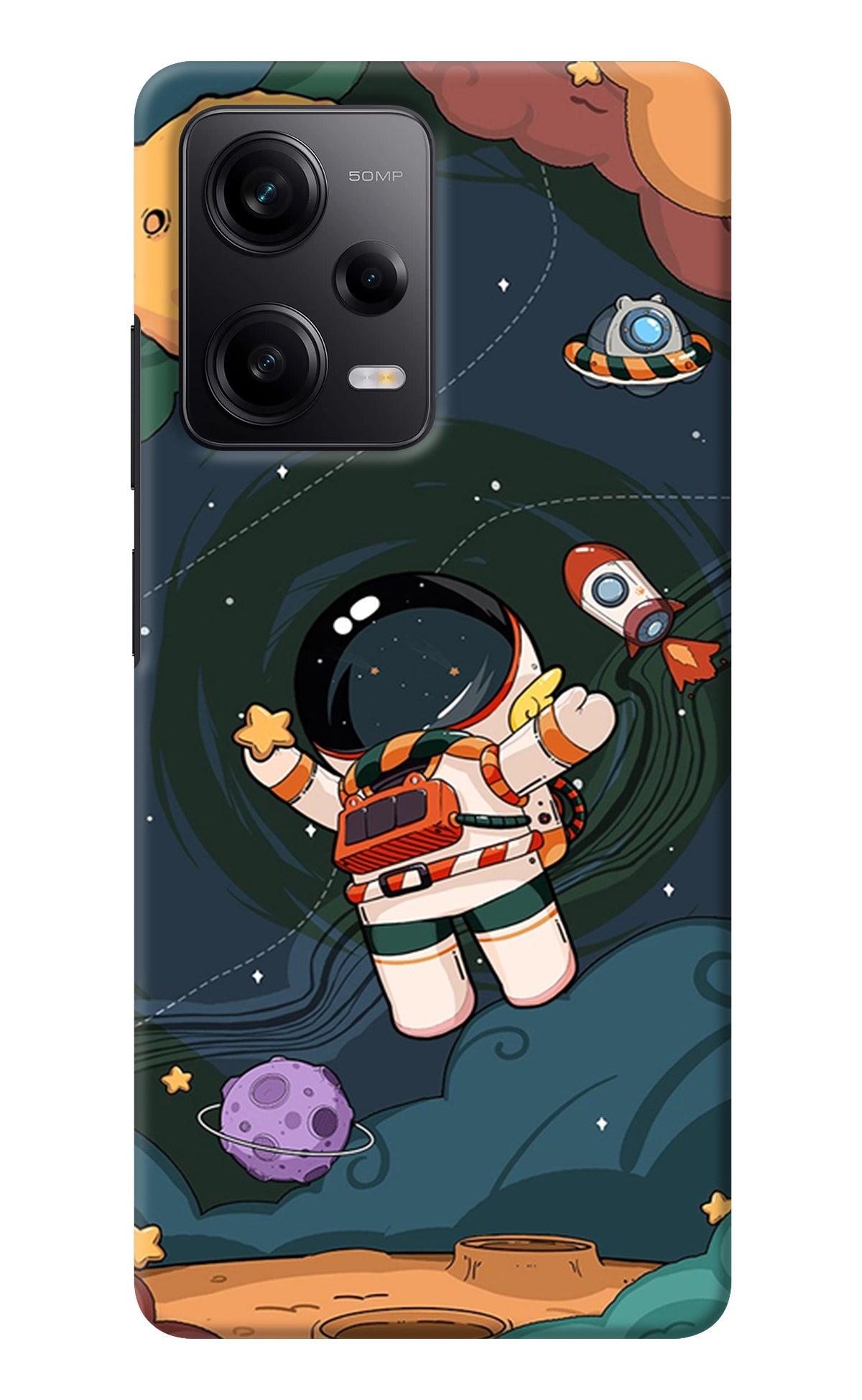 Cartoon Astronaut Redmi Note 12 5G Back Cover