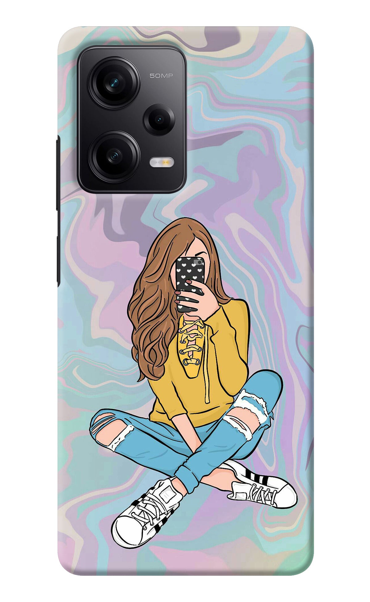 Selfie Girl Redmi Note 12 Pro 5G Back Cover