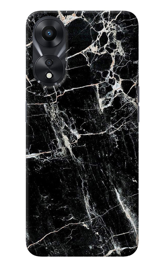 Black Marble Texture Oppo A78 5G Back Cover